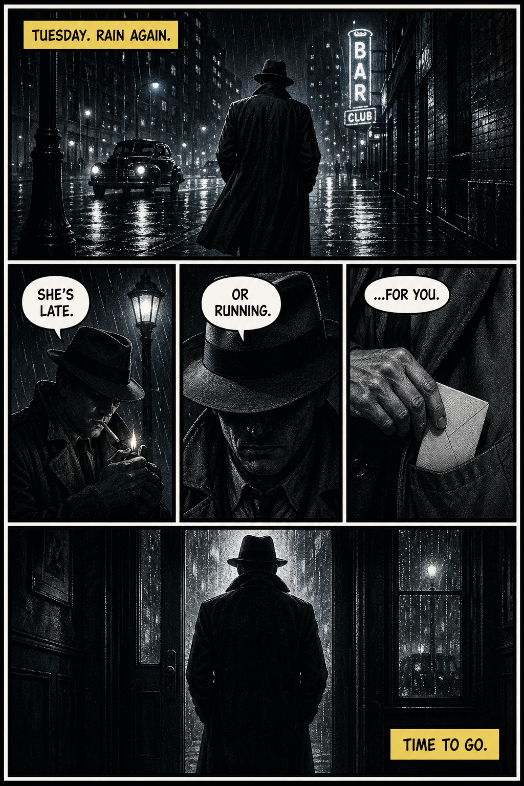 Noir & Neon — free comic made with Comic Maker
